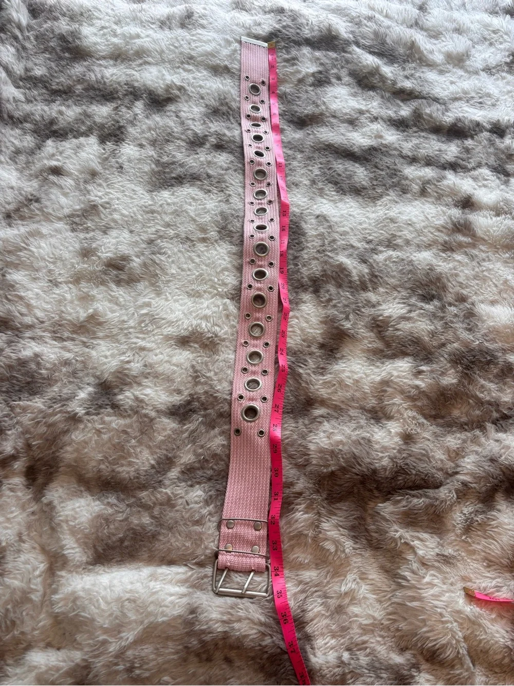 Pink Grommet Canvas Belt - Women's Accessory